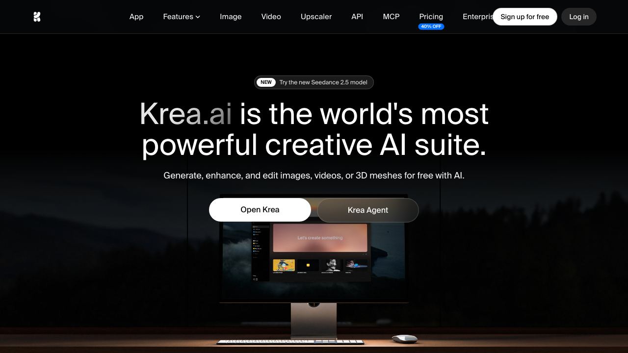 KREA website screenshot