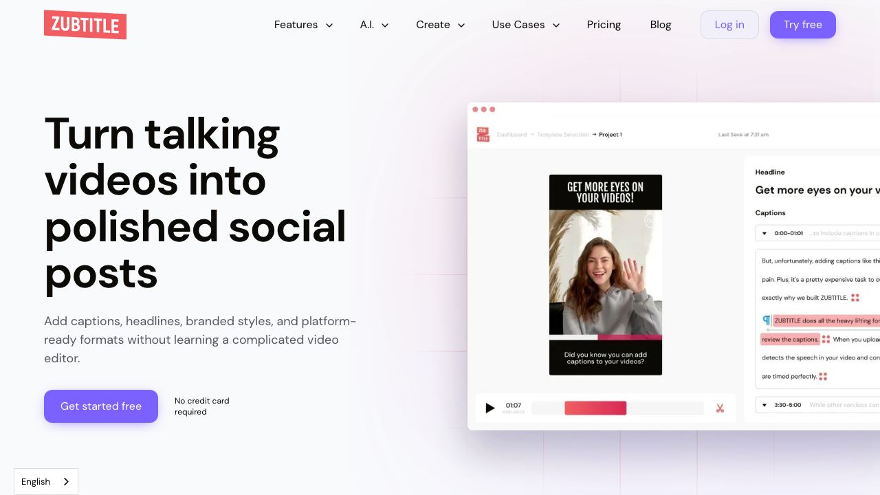 Zubtitle 网站截图