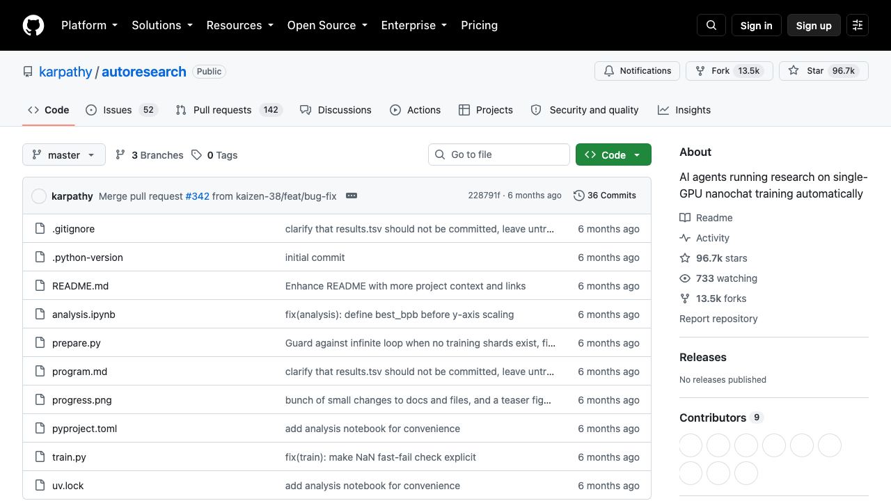 autoresearch 网站截图