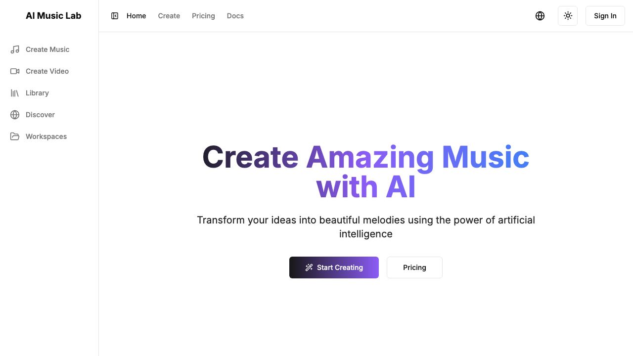 AI Music (Free) 网站截图