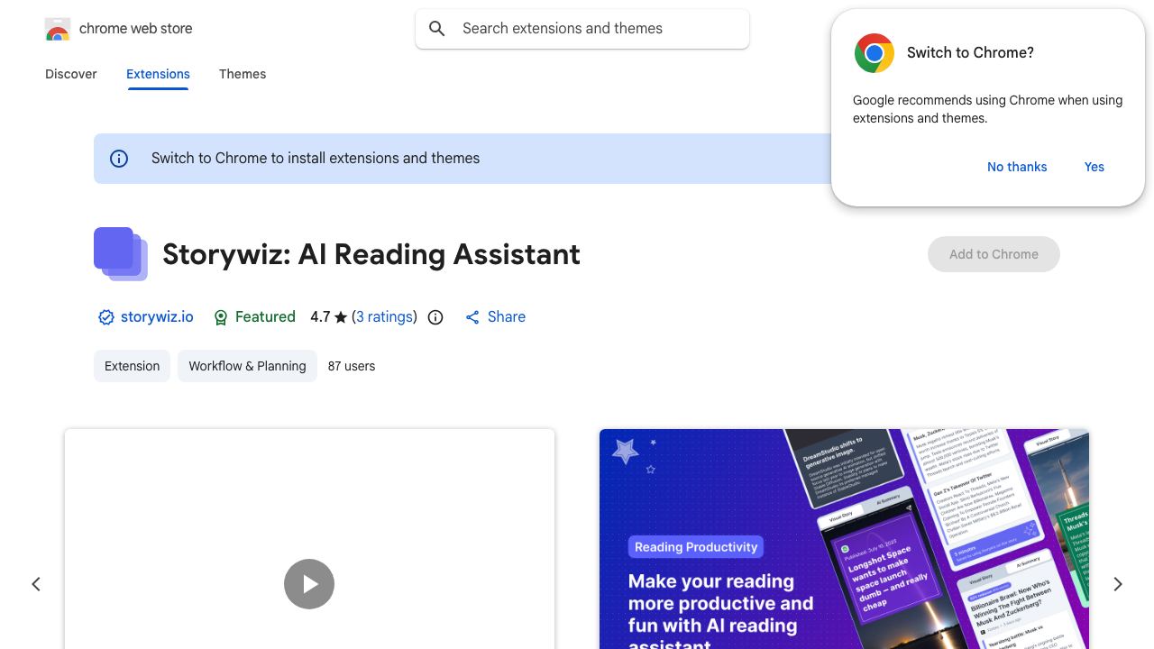 Storywiz: AI Reading Assistant 网站截图