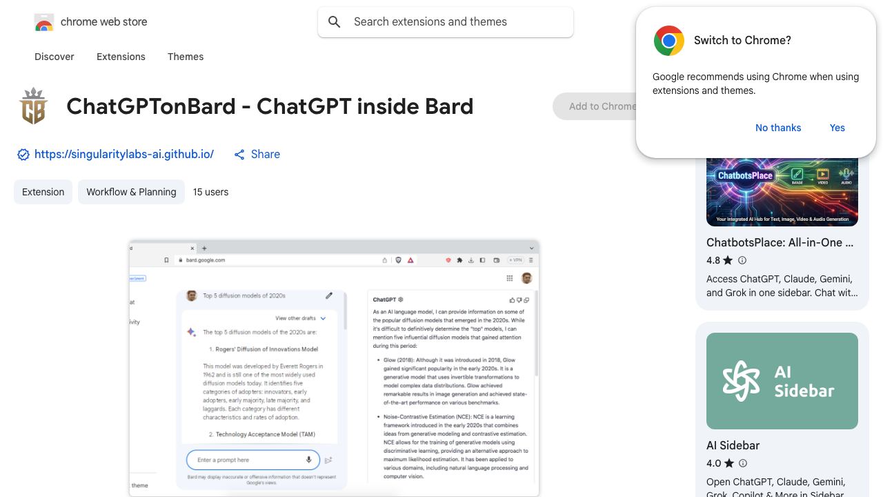 ChatGPTonBard - ChatGPT inside Bard 网站截图