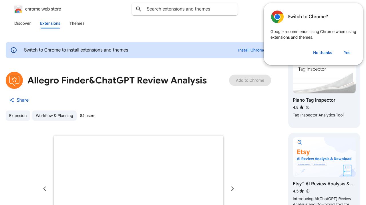 Allegro Finder&ChatGPT Review Analysis 网站截图