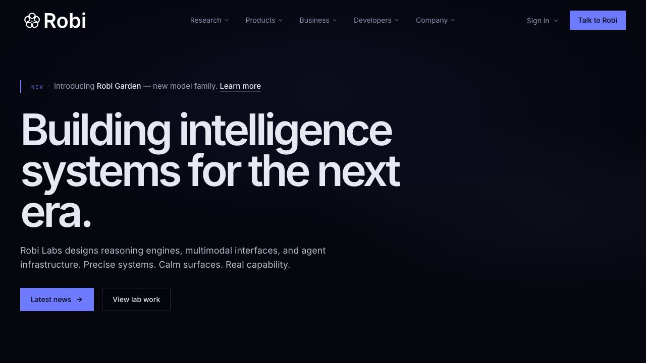 Robi AI website screenshot