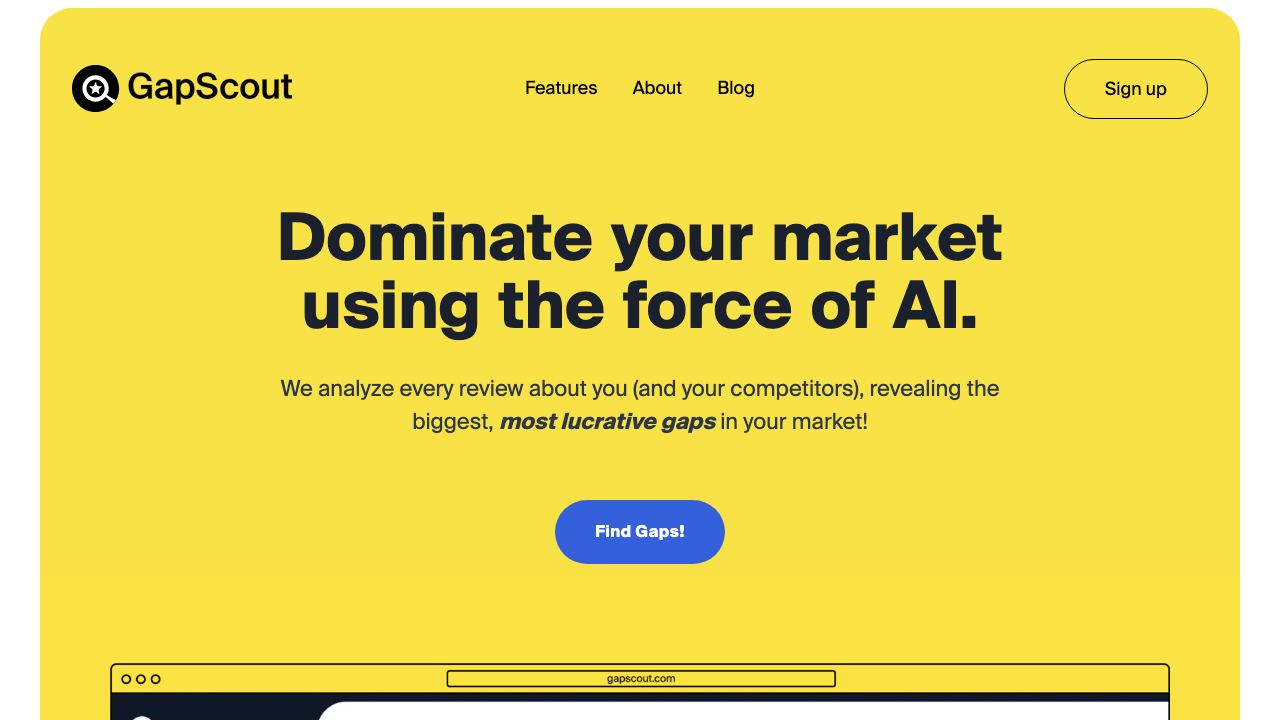 GapScout website screenshot