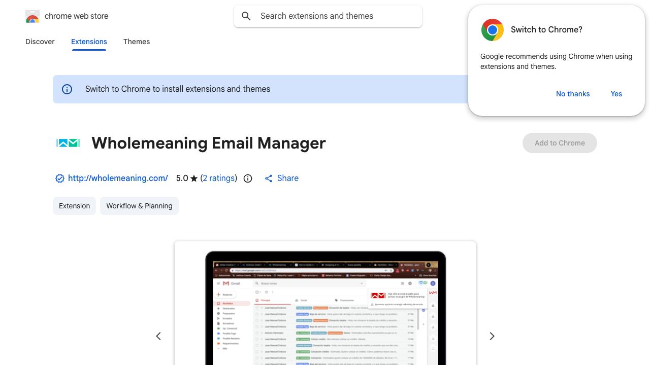 Wholemeaning Email Manager 网站截图