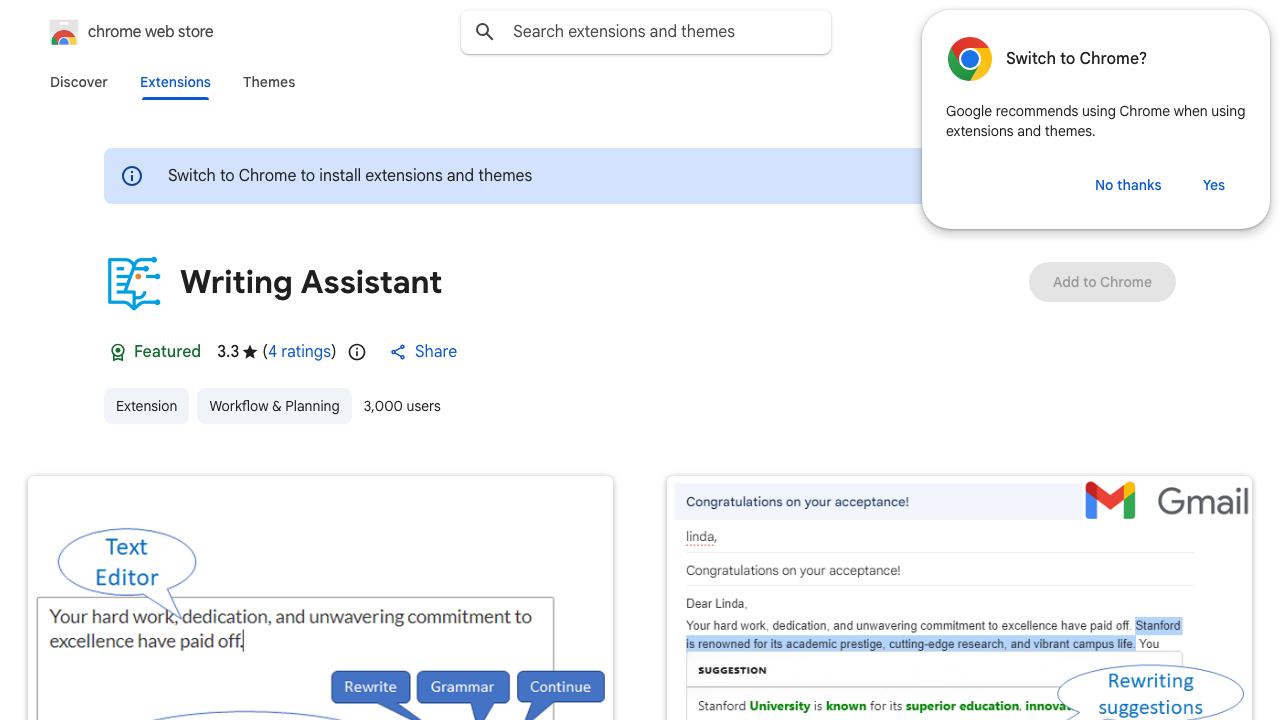 Writing Assistant 网站截图