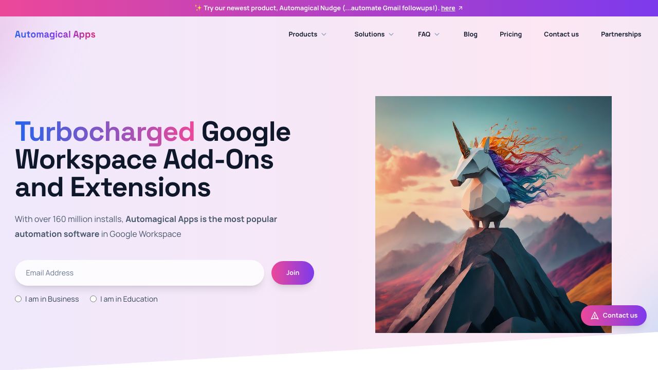 Automagical Apps website screenshot