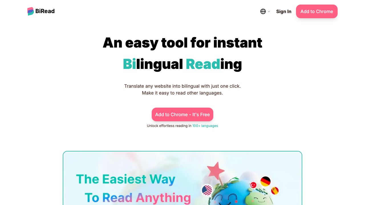BiRead - bilingual subtitles 网站截图