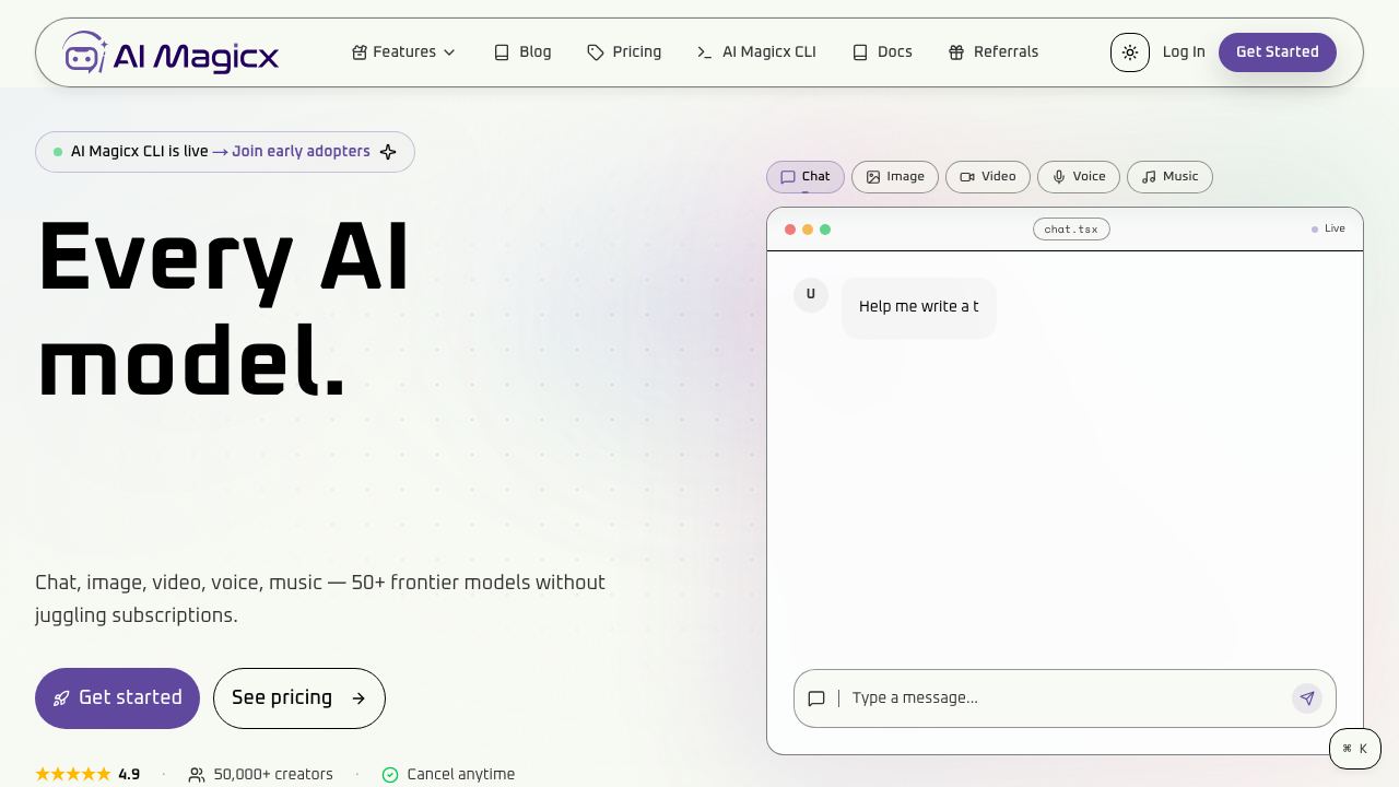 AI Magicx 网站截图