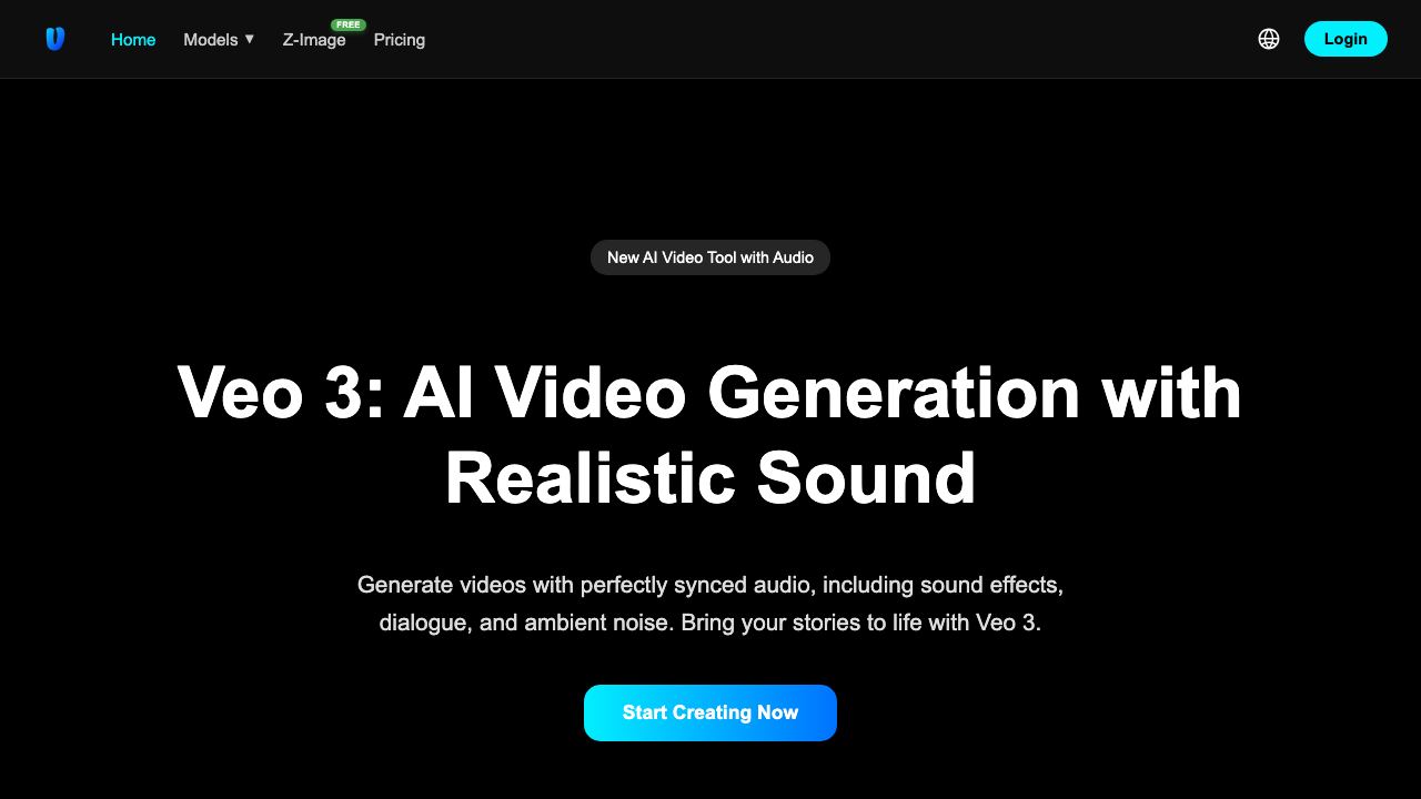 Veo 3 video generator 网站截图