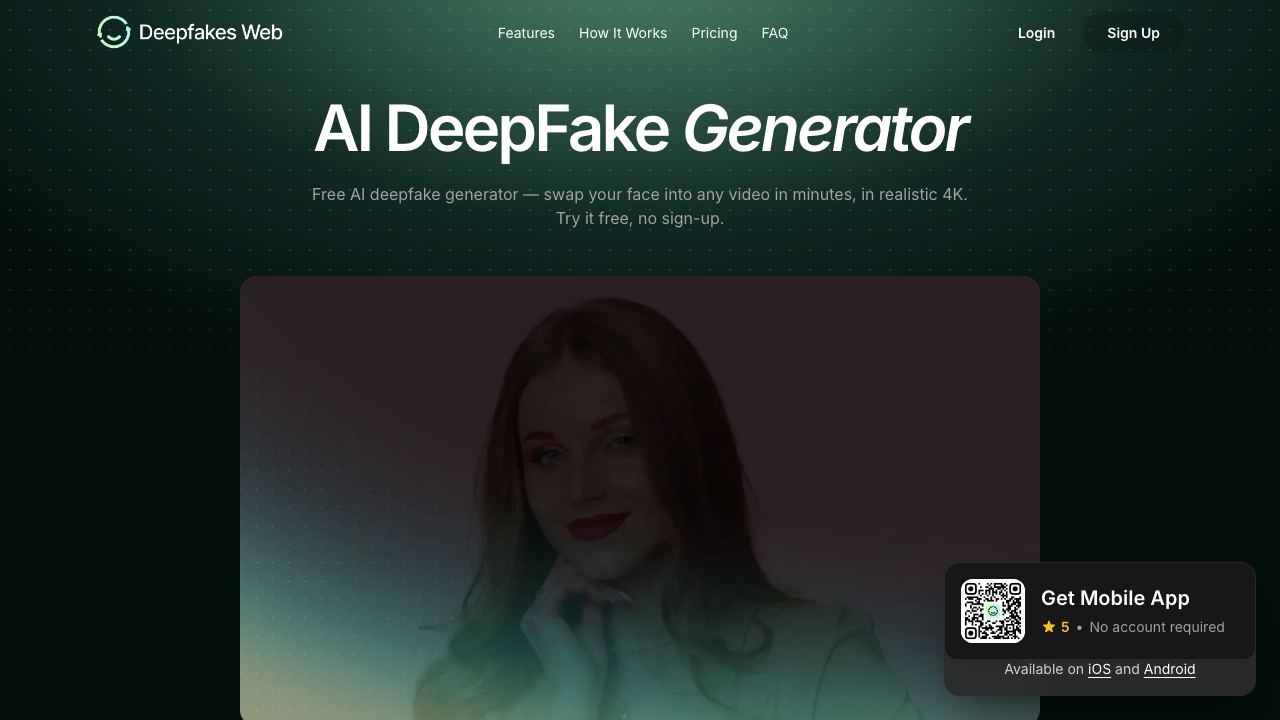 Deepfakes Web website screenshot