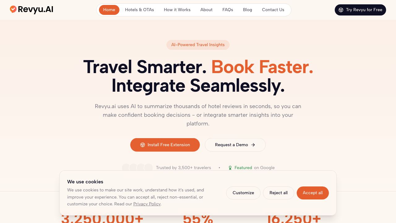 Revyu.AI - Smart Hotel Booking 网站截图