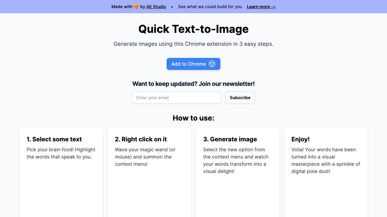 Quick Text-To-Image 网站截图