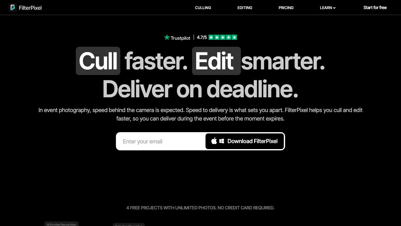 FilterPixel website screenshot