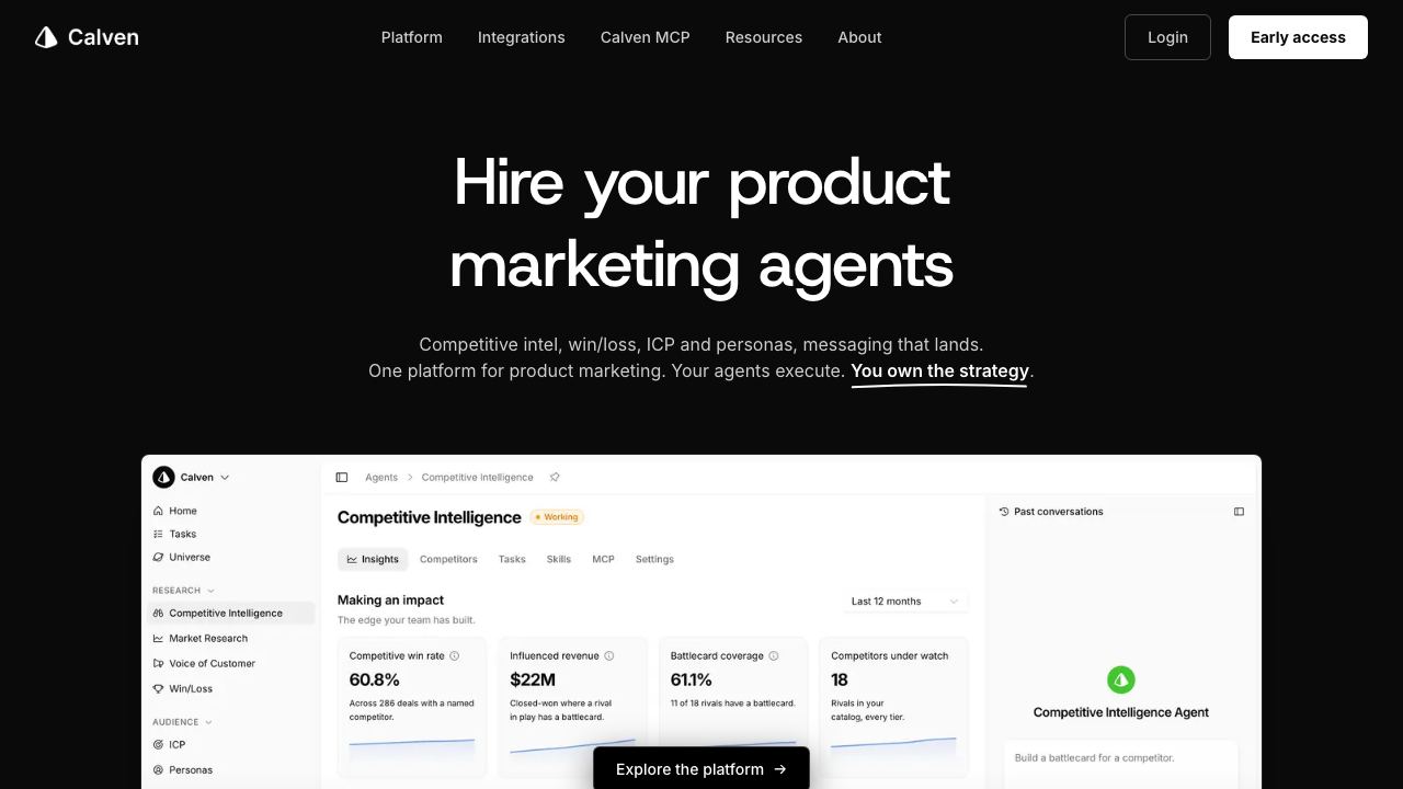 Calven website screenshot
