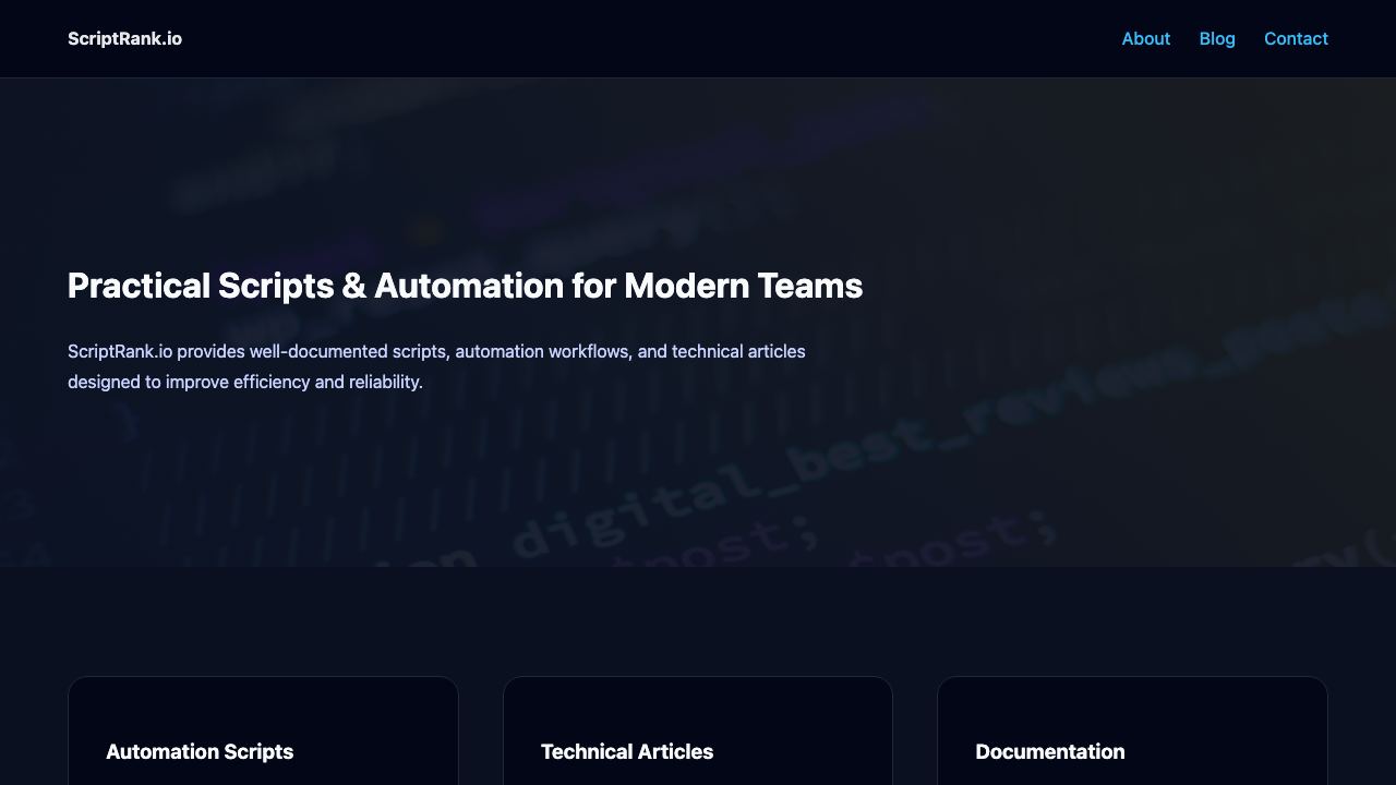 ScriptRank website screenshot