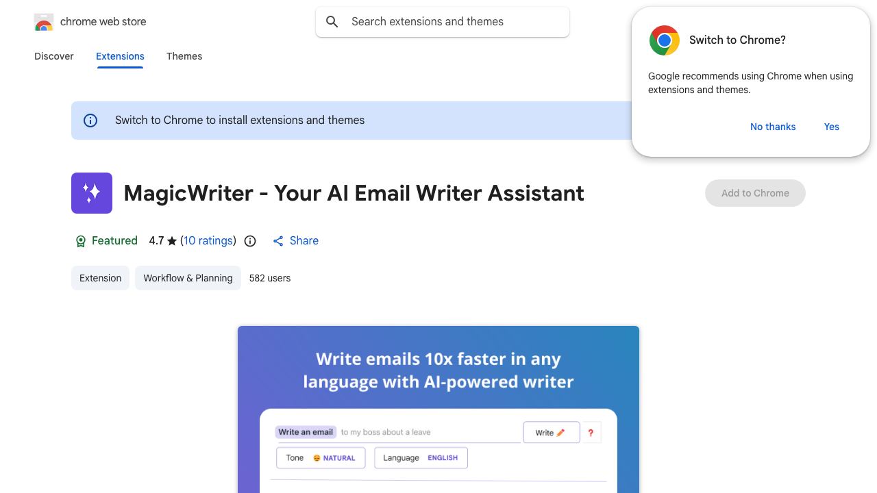 MagicWriter - Your AI Email Writer Assistant 网站截图