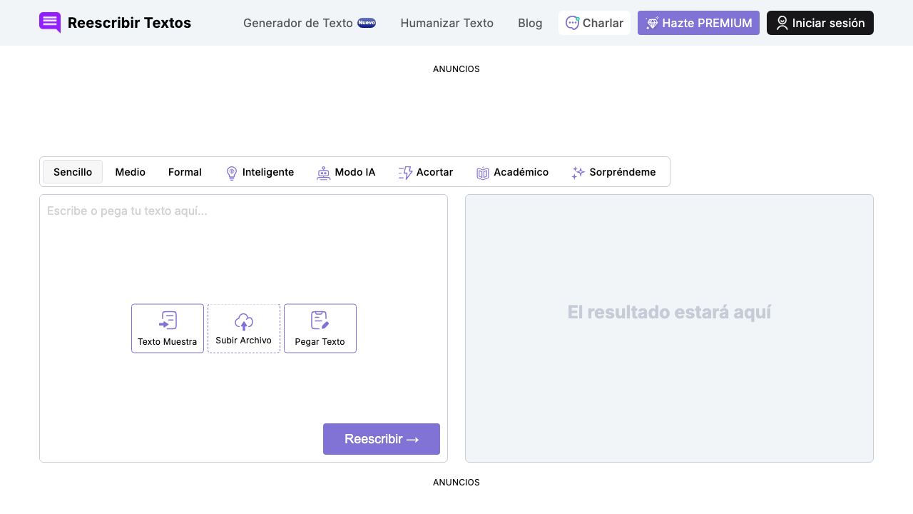 reescribirtextos.net 网站截图