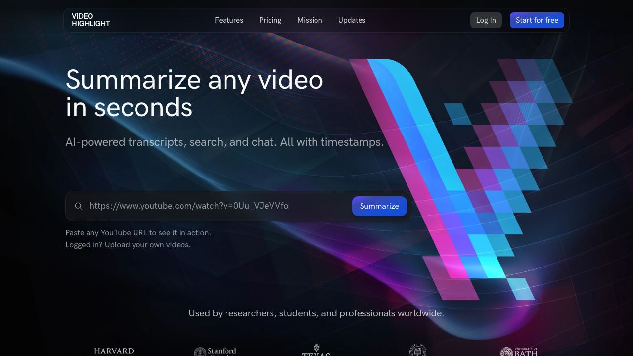 Video Highlight 网站截图