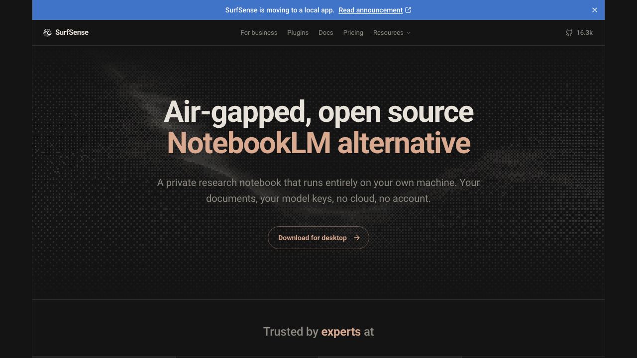 SurfSense 网站截图