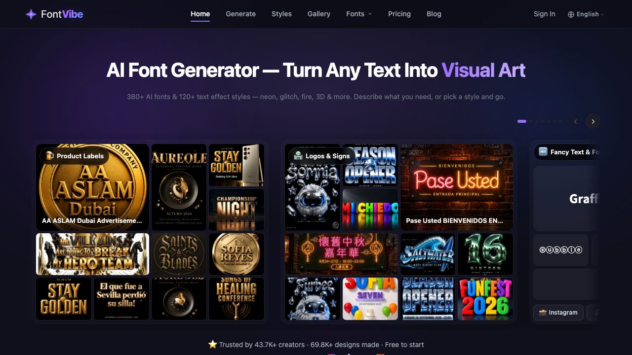 FontVibe 网站截图