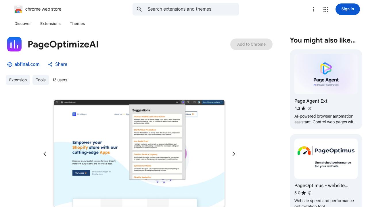 PageOptimizeAI website screenshot