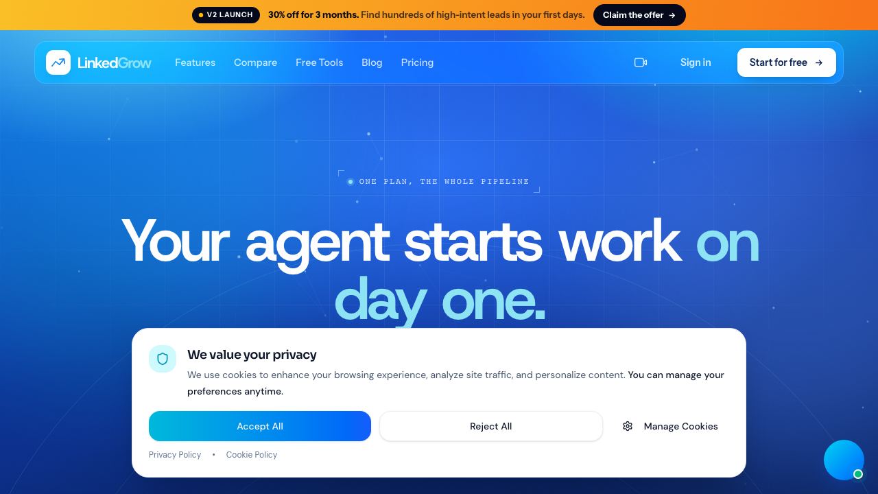 LinkedGrow 网站截图