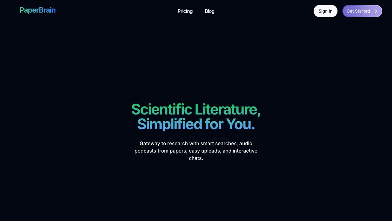 PaperBrain 网站截图