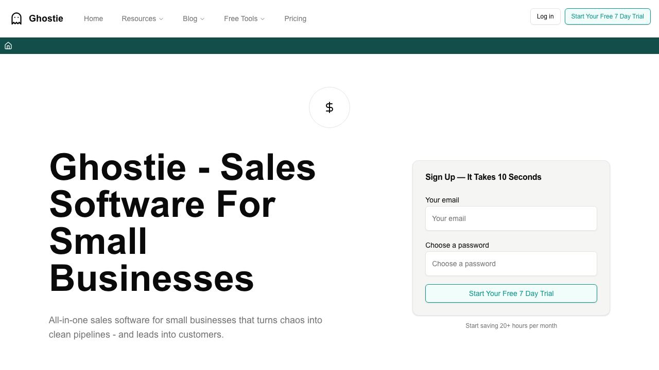 ghostie website screenshot