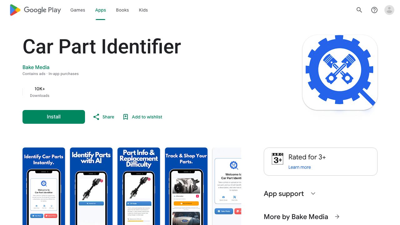 Identify Any Car Part Instantly with AI 网站截图