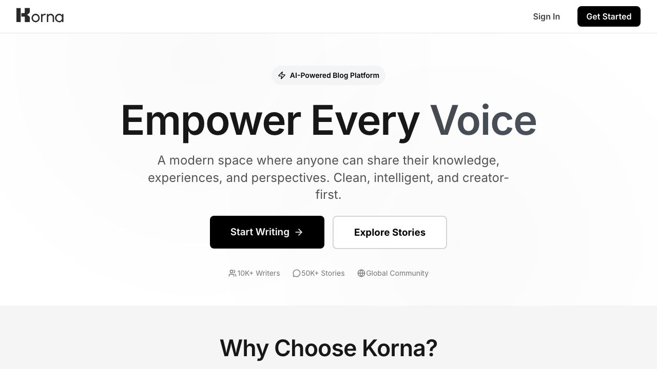 Korna 网站截图