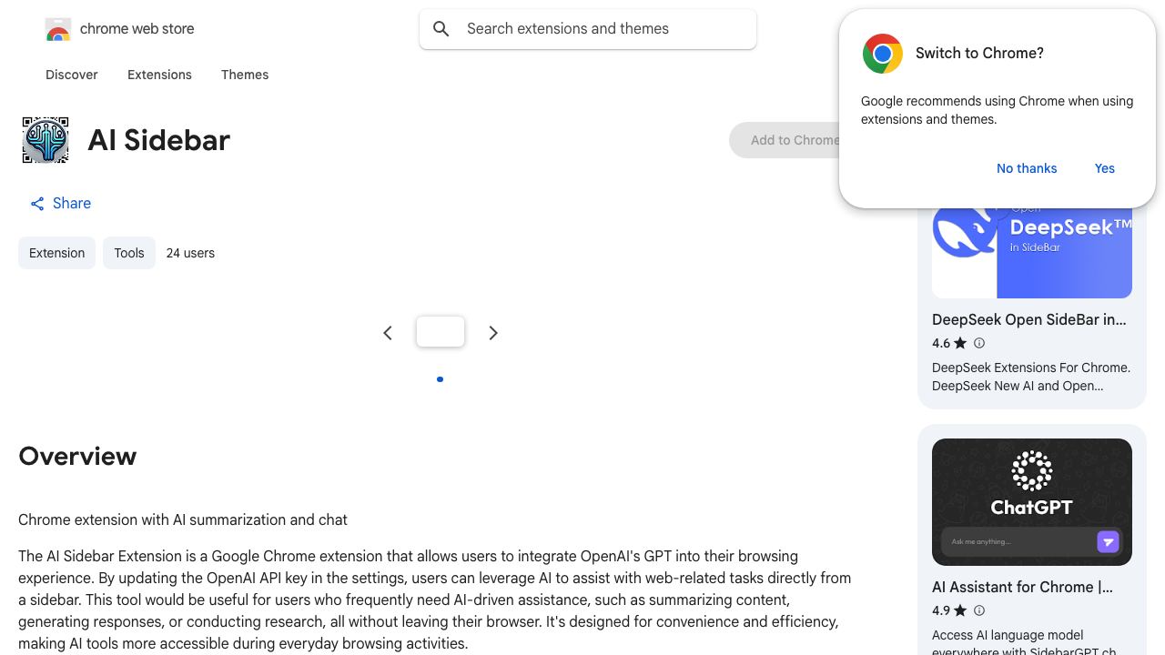 AI Sidebar 网站截图