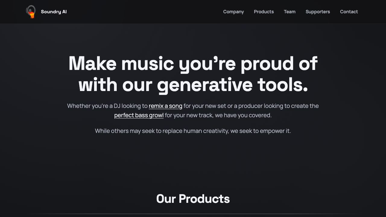 Soundry AI 网站截图