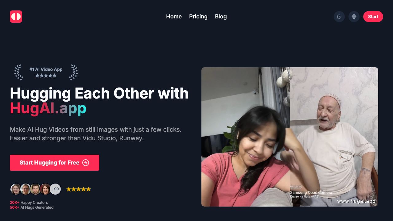 Hug AI website screenshot