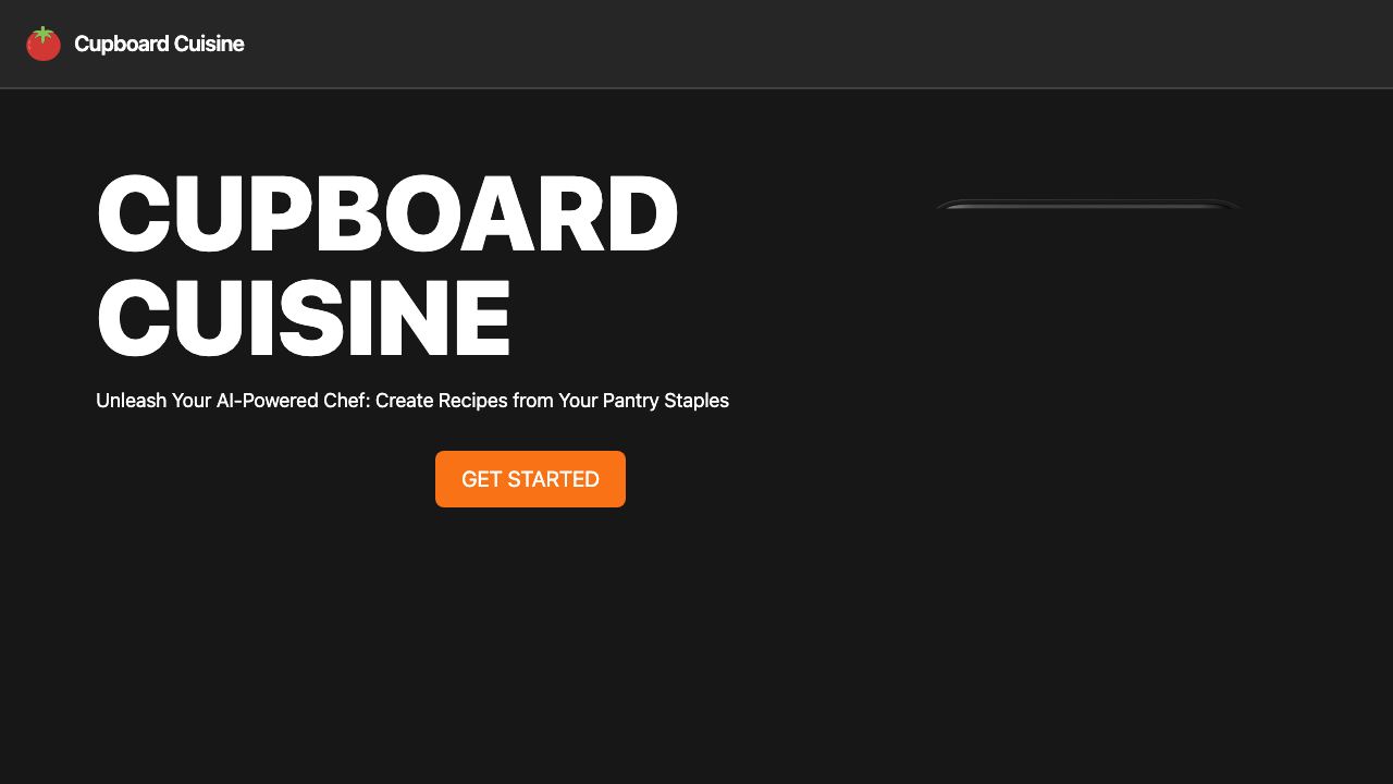 CupboardCuisine website screenshot