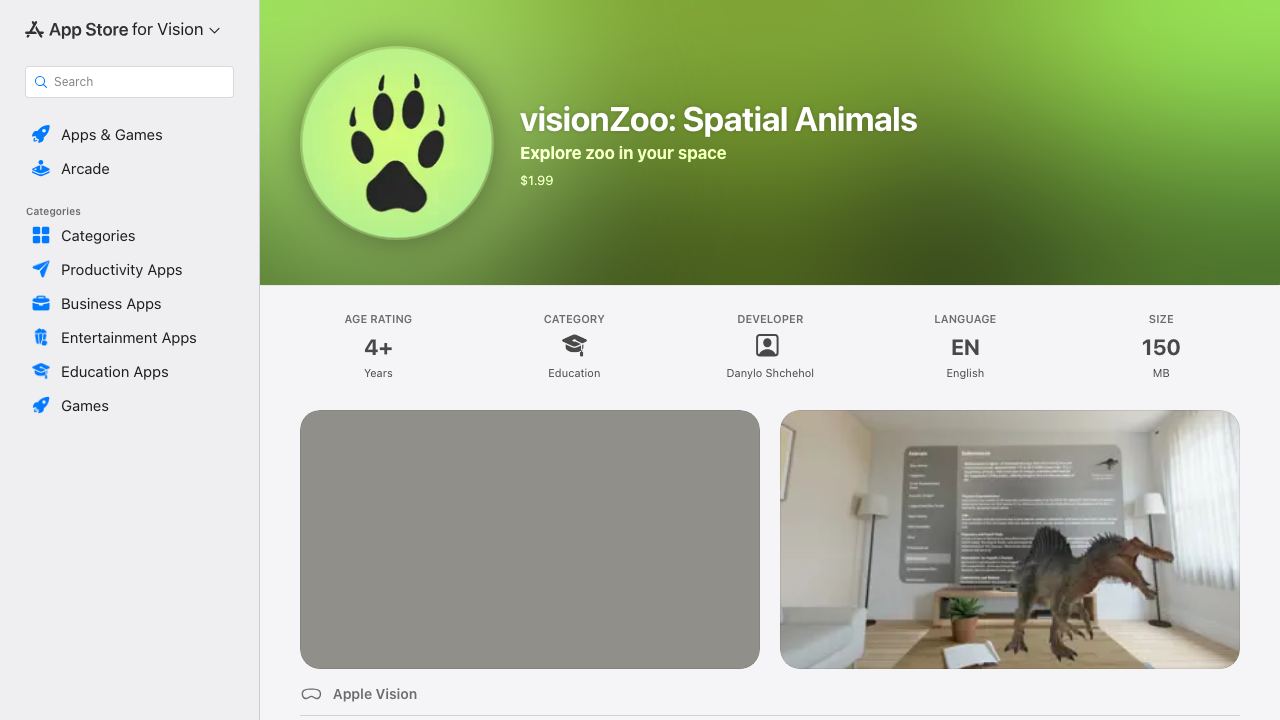 visionZoo 网站截图