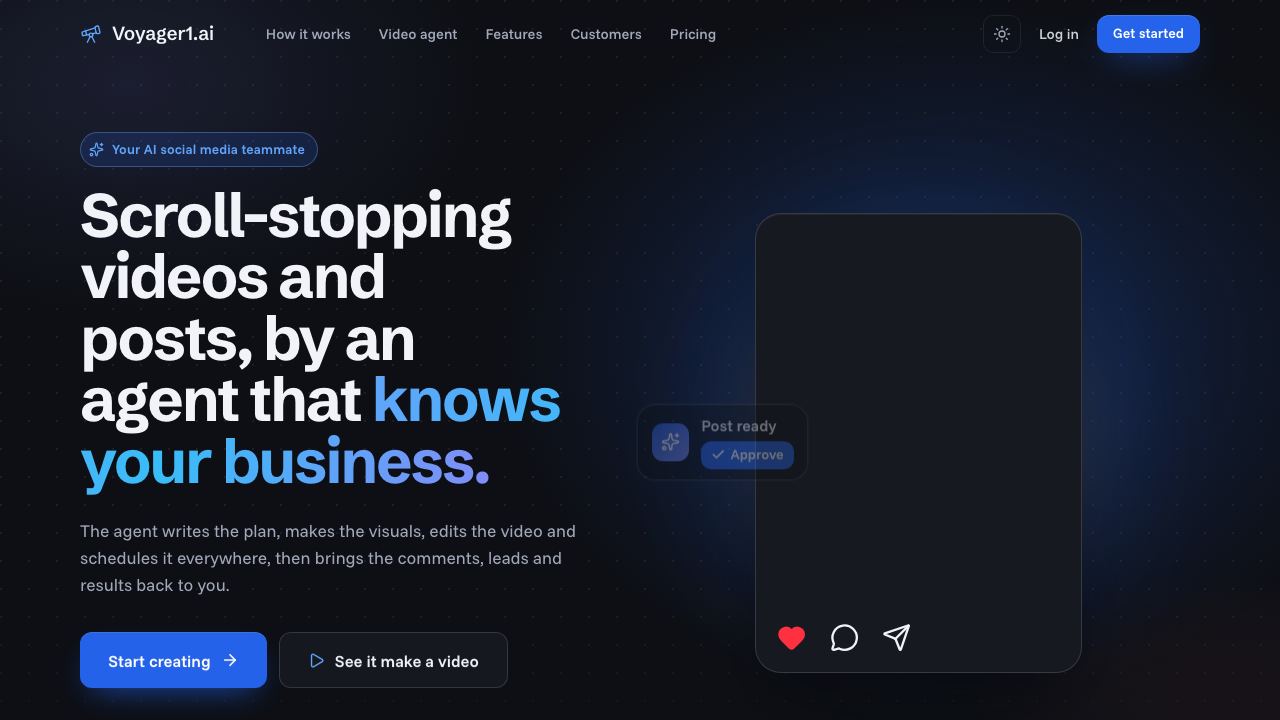 Voyager1.ai website screenshot