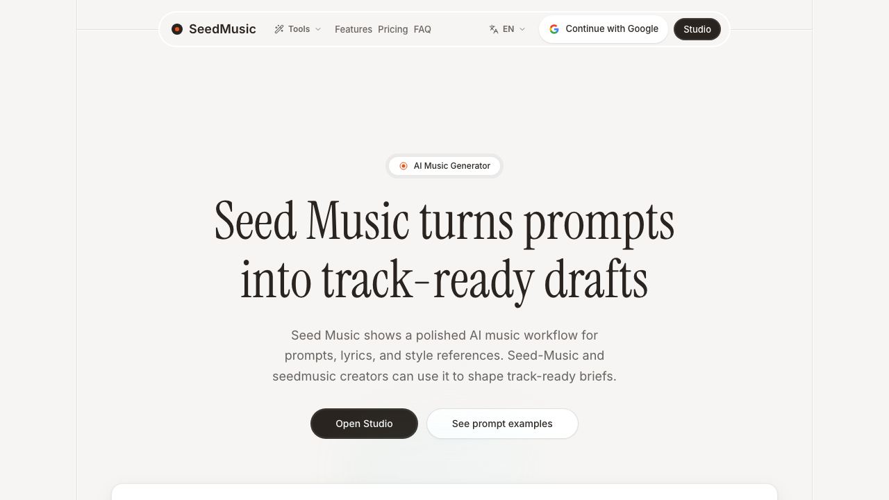 Seed Music 网站截图