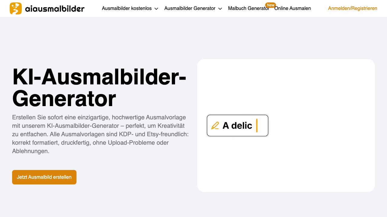 AI Coloring Pages Generator Free Online 网站截图