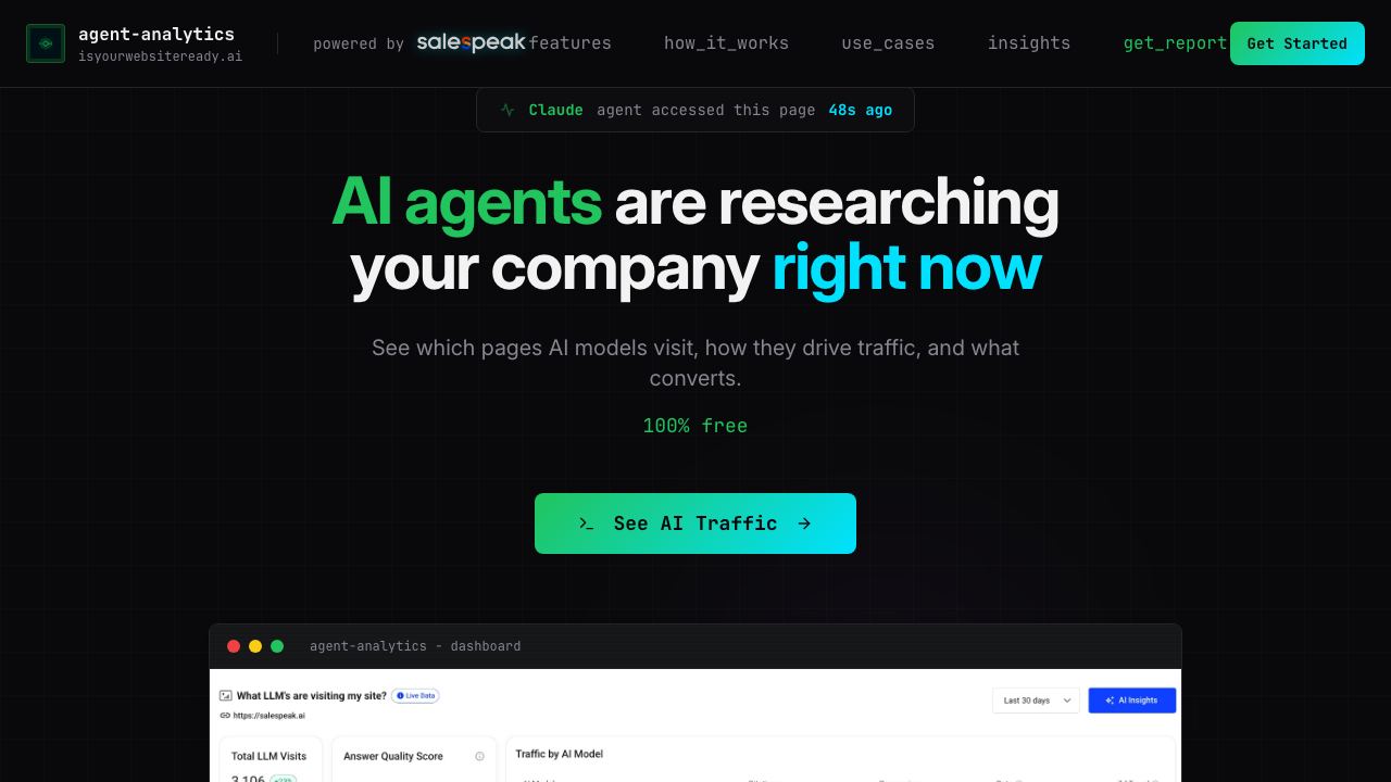 Salespeak AI Website Grader 网站截图