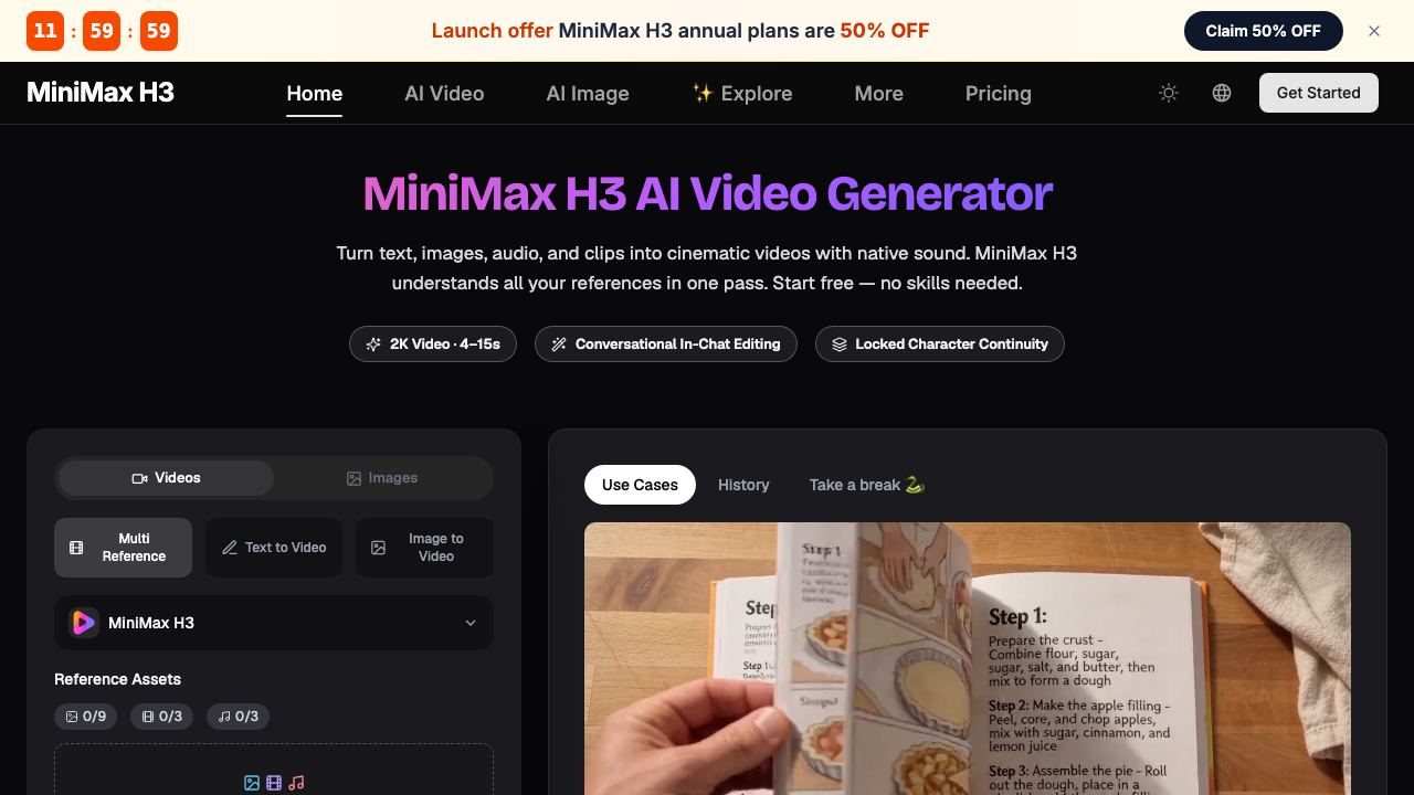 Minimax H3 website screenshot