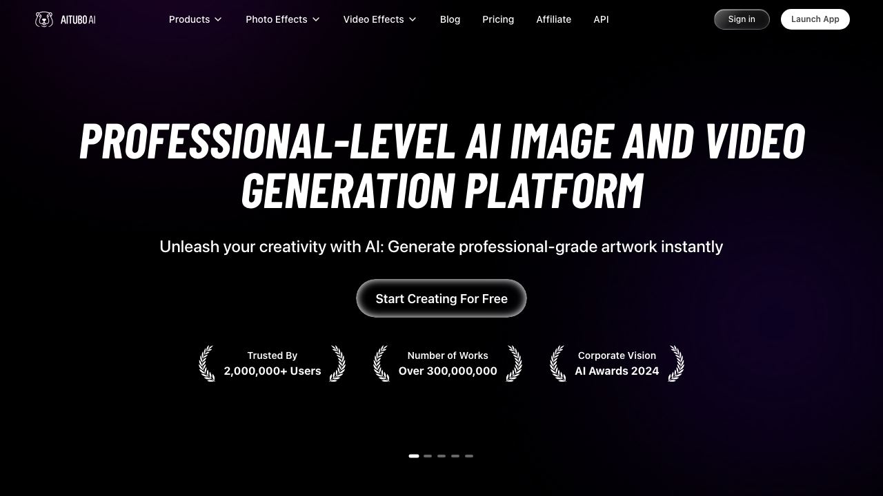 Aitubo website screenshot