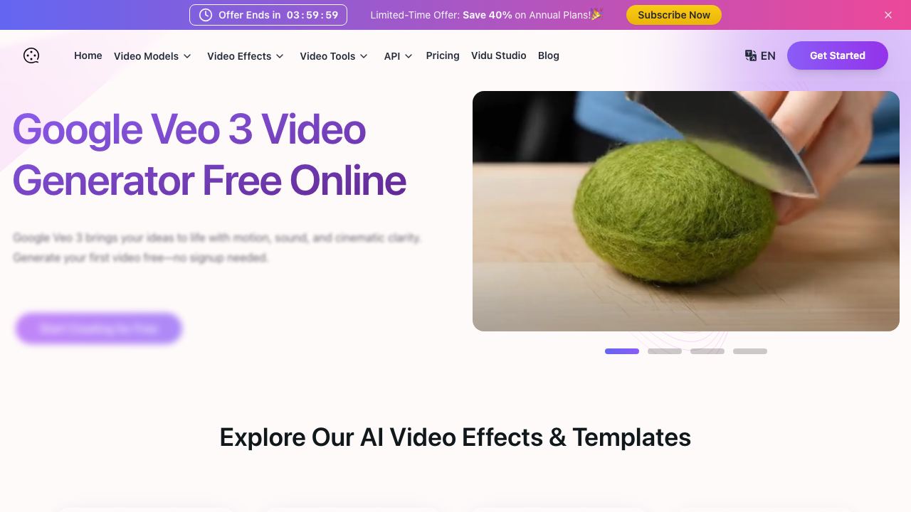 Video Maker Free Online Powered by Luma AI website screenshot