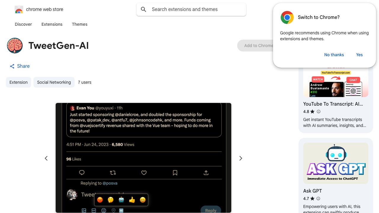 TweetGen-AI 网站截图