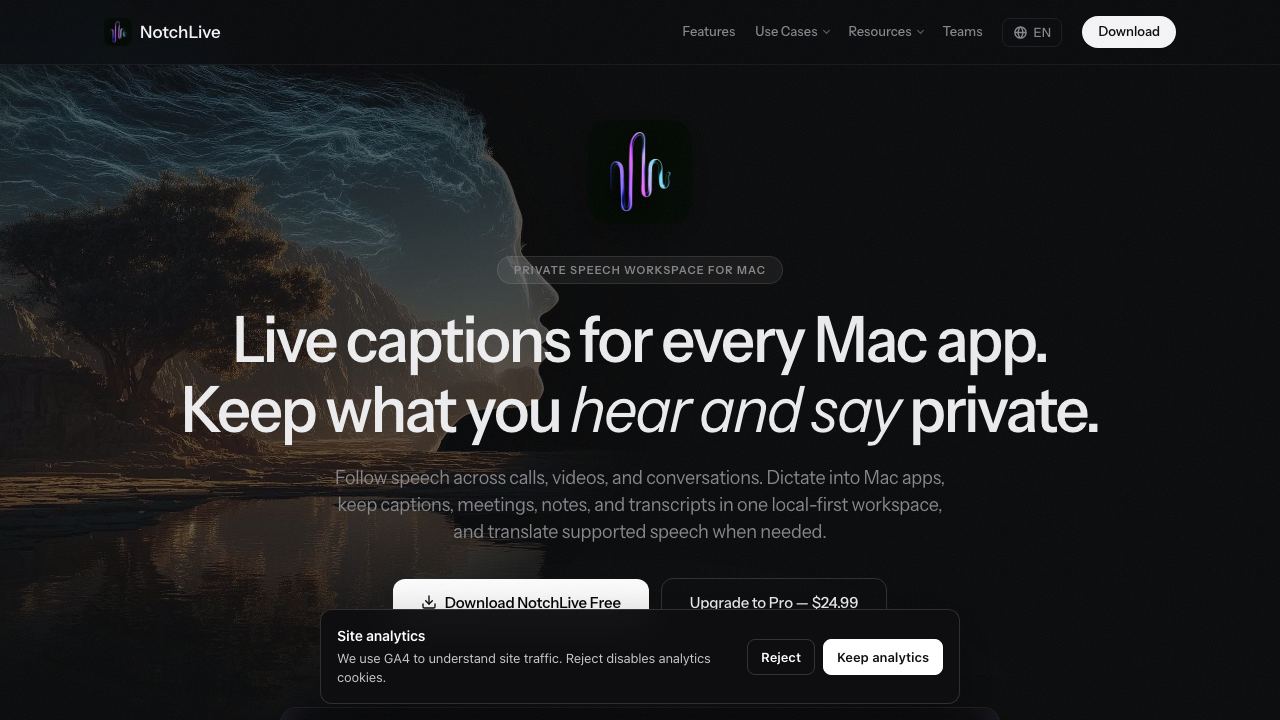 NotchLive 网站截图
