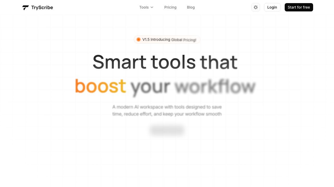 TryScribe website screenshot