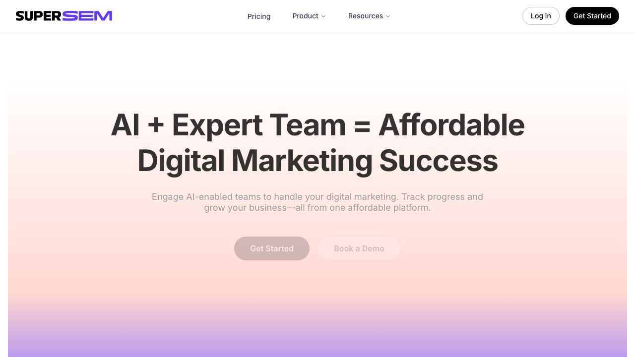 SuperSEM Ai website screenshot