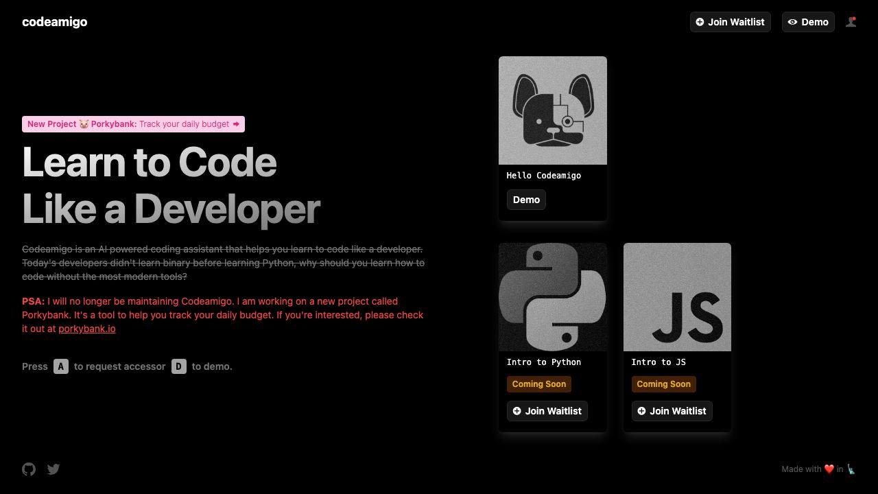 Codeamigo 网站截图