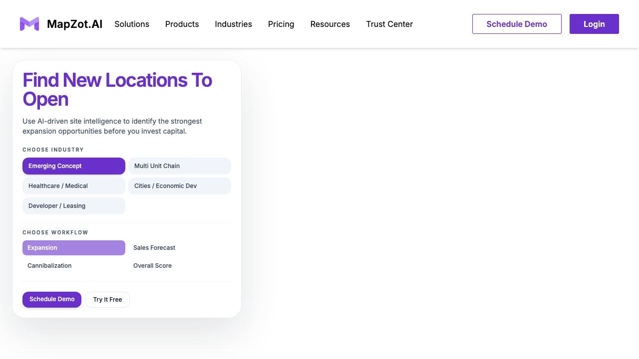 MapZot.AI website screenshot